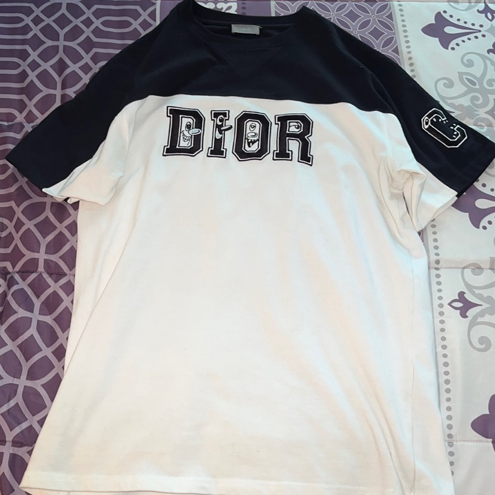 Dior Logo color lock round neck short sleeve white